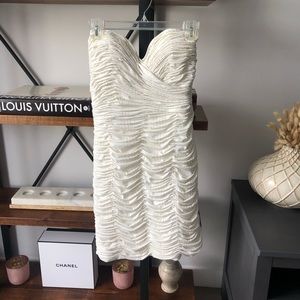 Vicky Tiel white and gold cocktail dress women’s 6